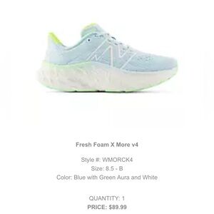 New Balance Fresh Foam X More v4 Blue and Green Sneakers